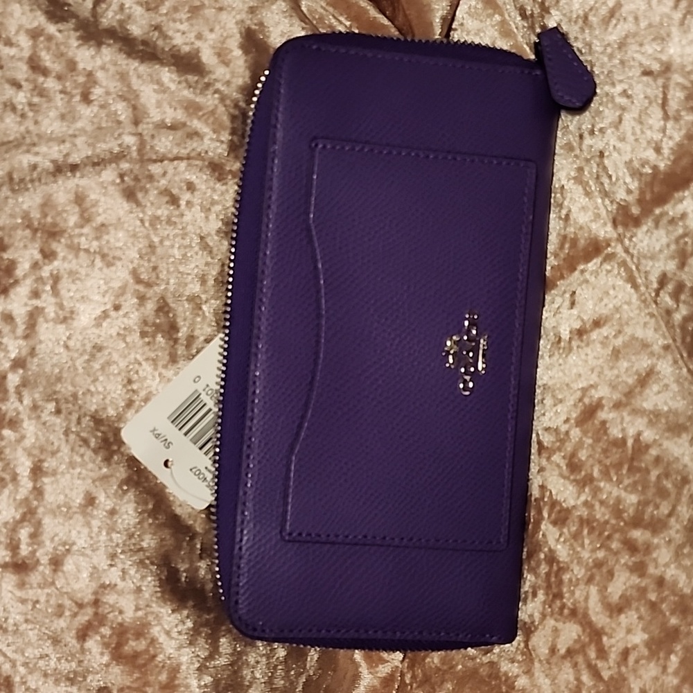 Purple Coach Accordian Wallet